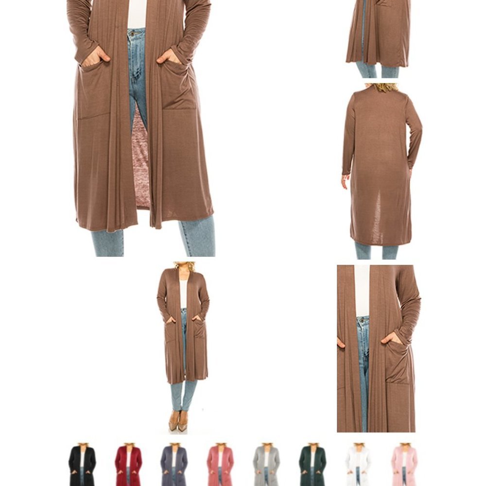 Plus size, solid duster cardigan - Picture 15 of 16